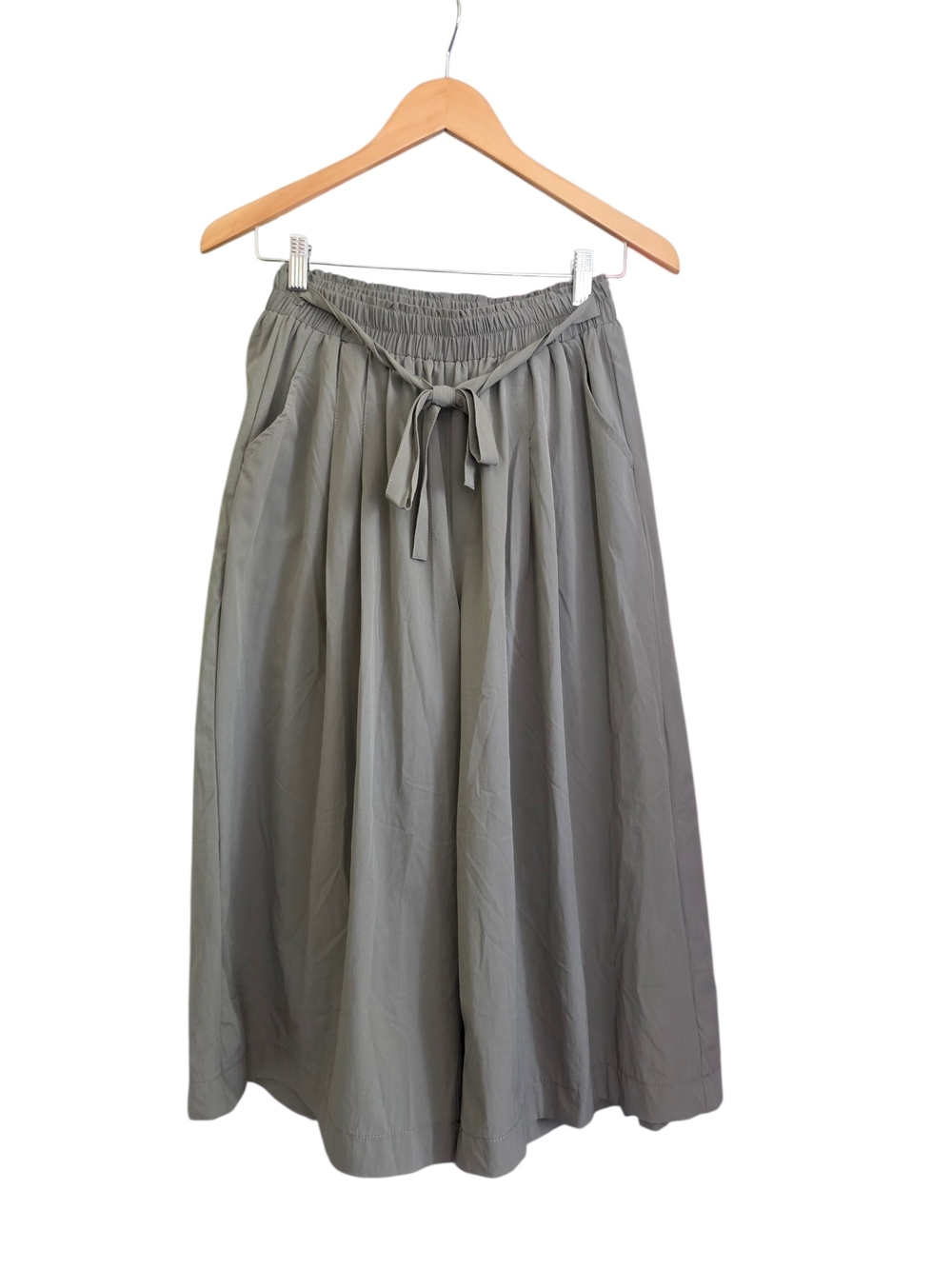 Relaxed Olive Green Wide-Leg Trousers - Picture 2 of 8